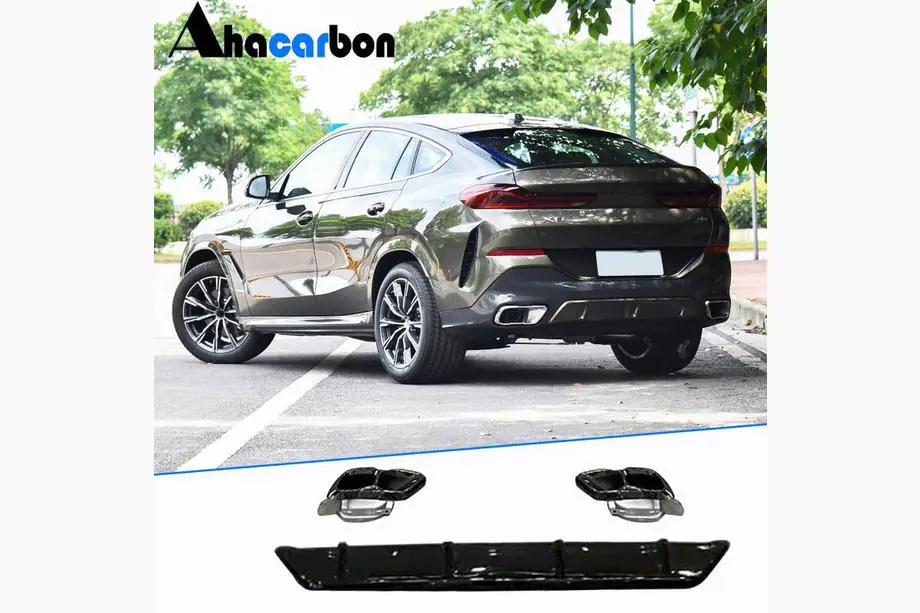 BMW X6 G06 2019–2027 Bakre stötfångardiffusor i ABS (för M-Sport, 2023+) Image