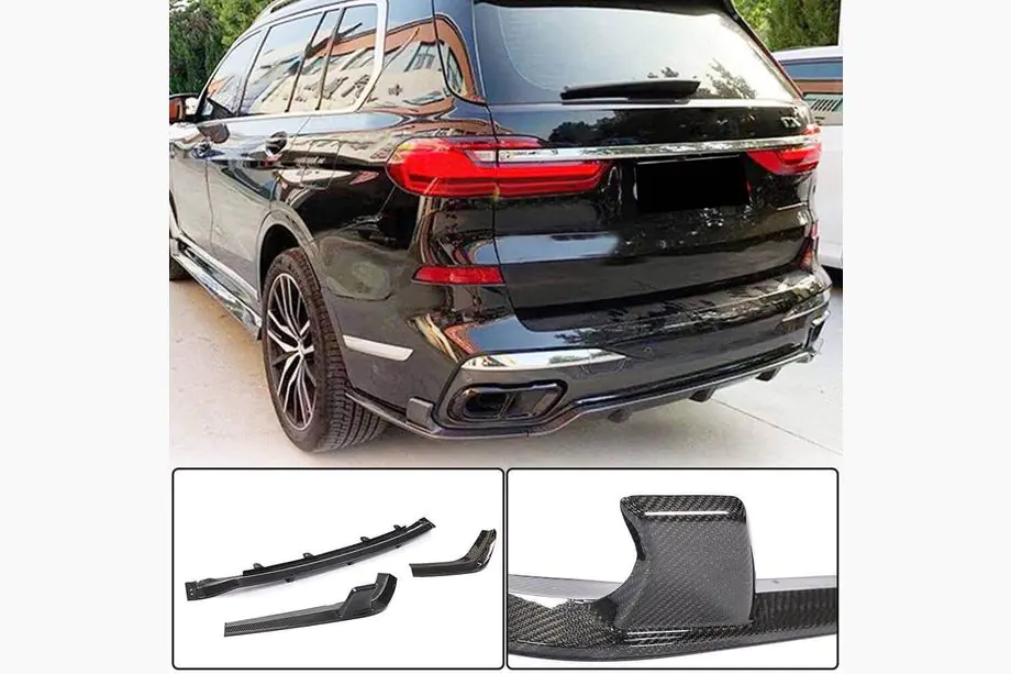 BMW X7 G07 2019– Bakre stötfångardiffusor (för M-Sport 2019-2022, kolfiber) Image