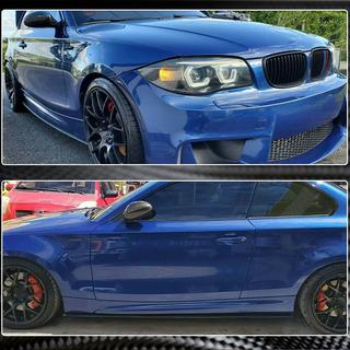 Sidokjolsförlängningar i kolfiber (för E82, kolfiber) BMW 1-serie E81/E82/E87/E88 2004–2011 foto 3