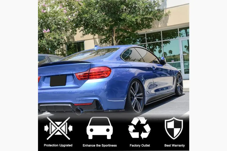 BMW 4-serie F32/F33/F36 2012–2020 Sidokjolsförlängningar V2 (för F32/F33 M-Sport, kolfiber) Foto 3
