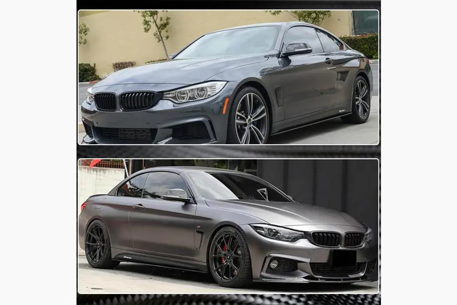 BMW 4-serie F32/F33/F36 2012–2020 Sidokjolsförlängningar V2 (för F32/F33 M-Sport, kolfiber) Foto 5