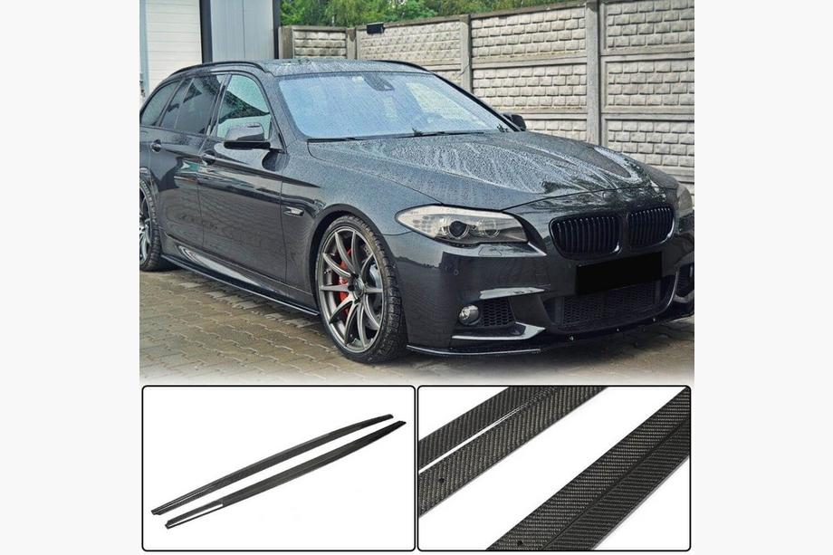 BMW 5-serien F10/F11 2010–2016 Sidokjolsförlängare (för M-Sport/M5 sidokjolar, kolfiber) Foto 1