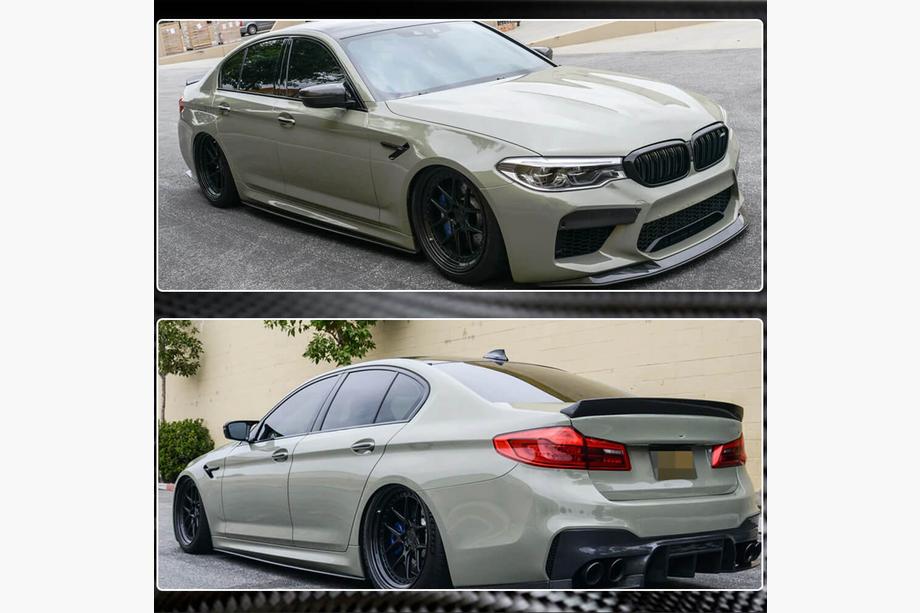 BMW 5-serien G30/G31 2017–2023 Sidokjolsförlängare V1 (för M-Sport/M5, kolfiber) Foto 6