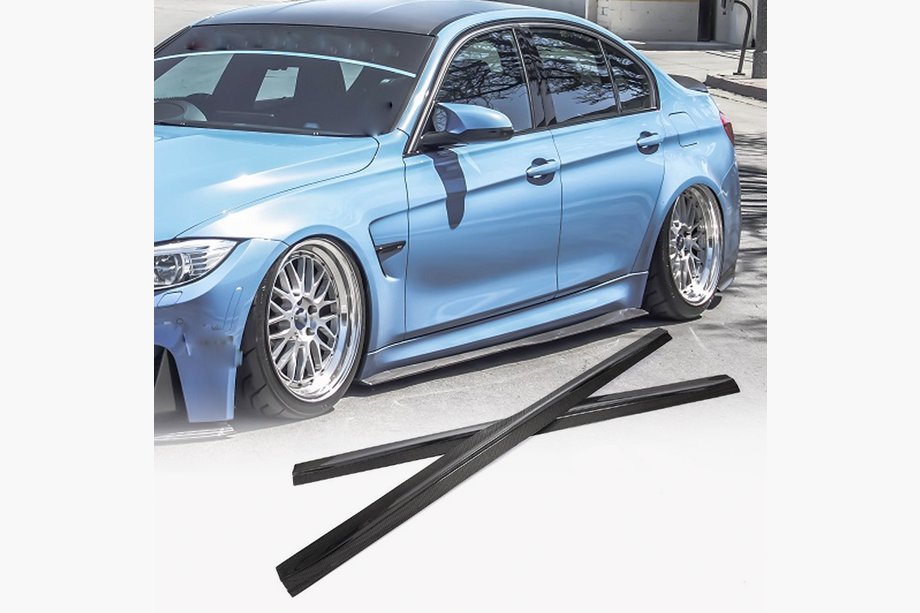 BMW 3-serien F30/F31 2012–2019 Sidokjolsförlängare V2 (för M3 sidokjolar, kolfiber) Foto 1