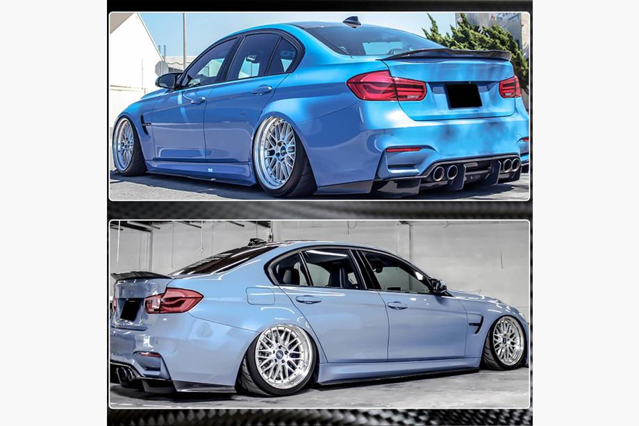 BMW 3-serien F30/F31 2012–2019 Sidokjolsförlängare V2 (för M3 sidokjolar, kolfiber) Foto 3