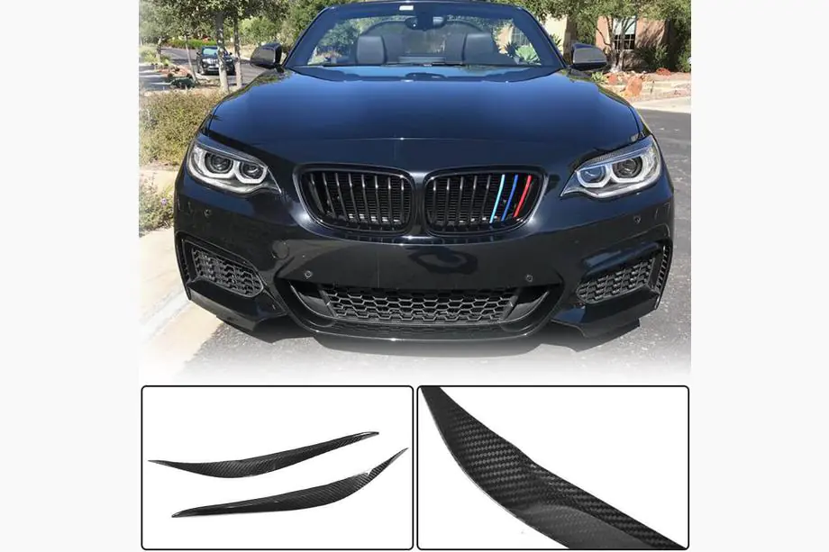 BMW 2-serien F22/F23 2014–2021 Strålkastarögonfransar (Carbon) Image