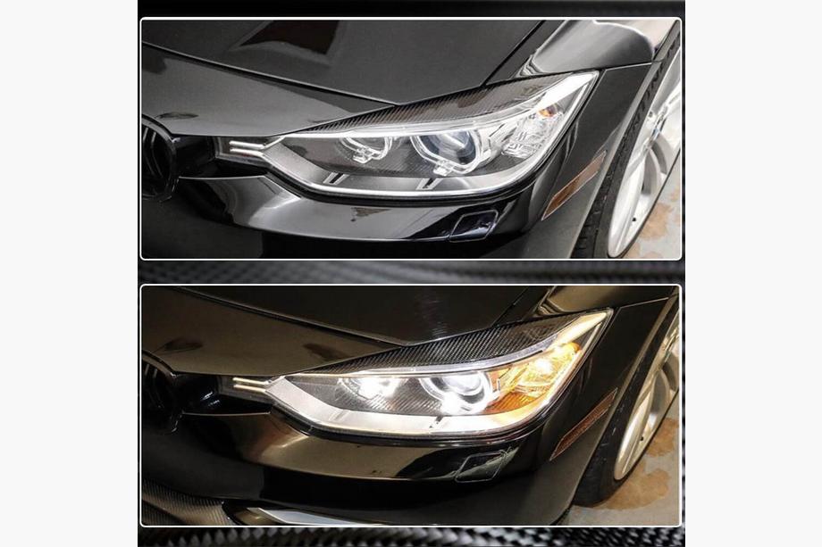 BMW 3-serien F30/F31 2012–2019 Strålkastarbryn V2 (för F30, kolfiber) Foto 10