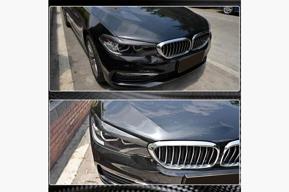 BMW 5-serien G30/G31 2017–2023 Strålkastarögonbryn i torr kolfiber (2017-2020) Foto 5