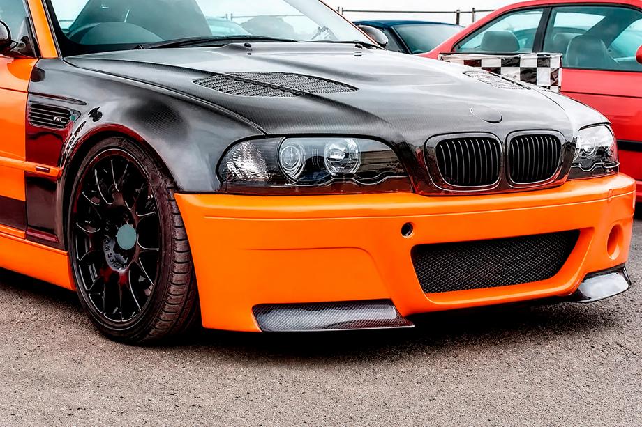 BMW 3-serie E46 1998–2006 Frontbumper-flaps Flap (för M3, kolfiber) Foto 2