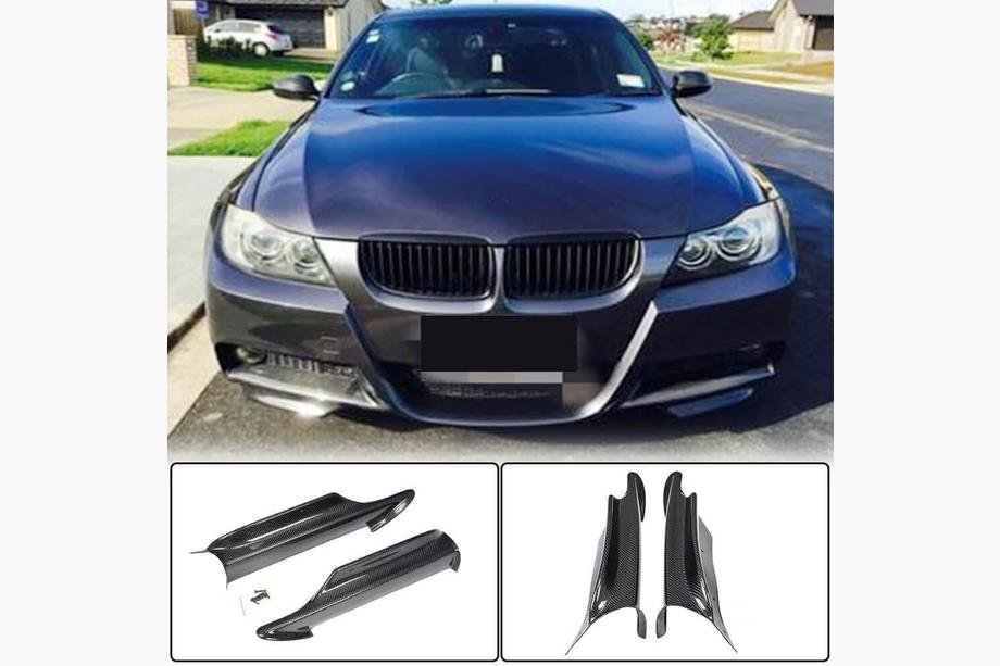 BMW 3-serie E90/E91 2005–2011 Flaps till främre stötfångaren Flap (för E90 2005-2008 M-Sport, kolfiber) Foto 1