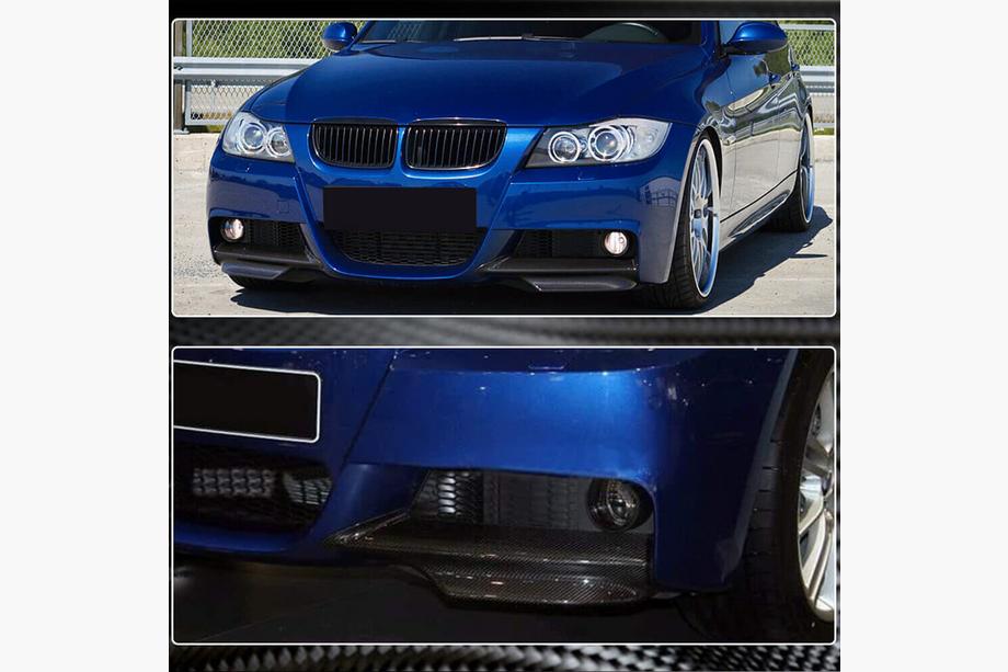 BMW 3-serie E90/E91 2005–2011 Flaps till främre stötfångaren Flap (för E90 2005-2008 M-Sport, kolfiber) Foto 3