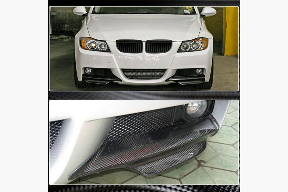 BMW 3-serie E90/E91 2005–2011 Flaps till främre stötfångaren Flap (för E90 2005-2008 M-Sport, kolfiber) Foto 4