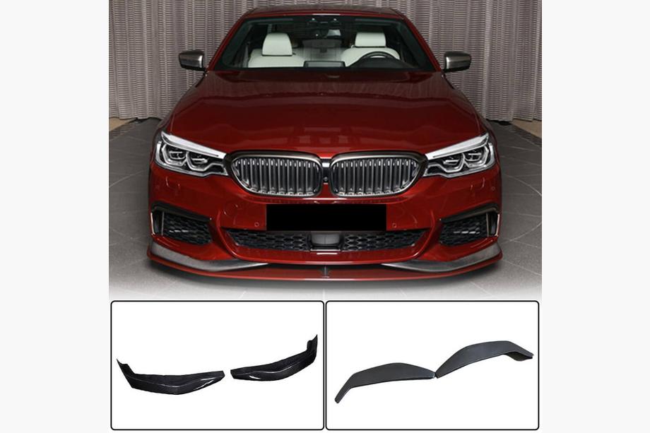 BMW 5-serien G30/G31 2017–2023 Frontläpp till stötfångaren Flap V3 (för M-Sport 2017-2020, kolfiber) Image