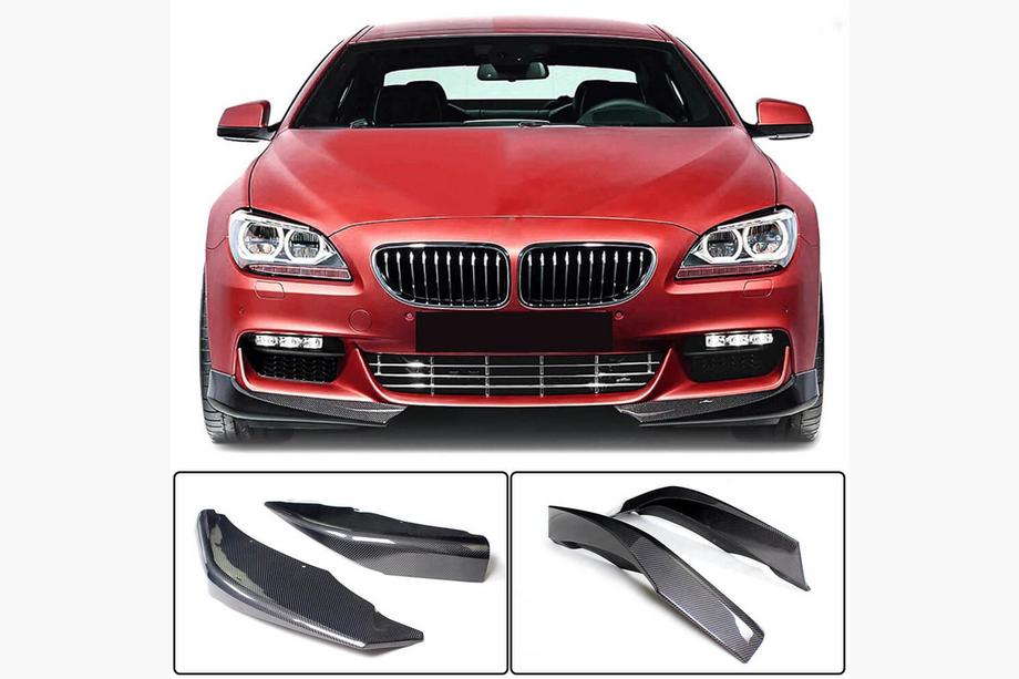 BMW 6-serien F12/F13/F06 2011–2018 Frontspoiler-flaps till stötfångaren Flap V1 (för M-Sport, kolfiber) Foto 1