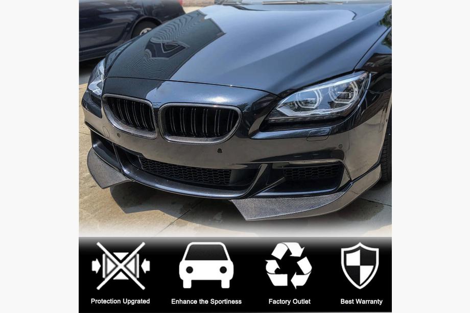 BMW 6-serien F12/F13/F06 2011–2018 Frontspoiler-flaps till stötfångaren Flap V1 (för M-Sport, kolfiber) Foto 2