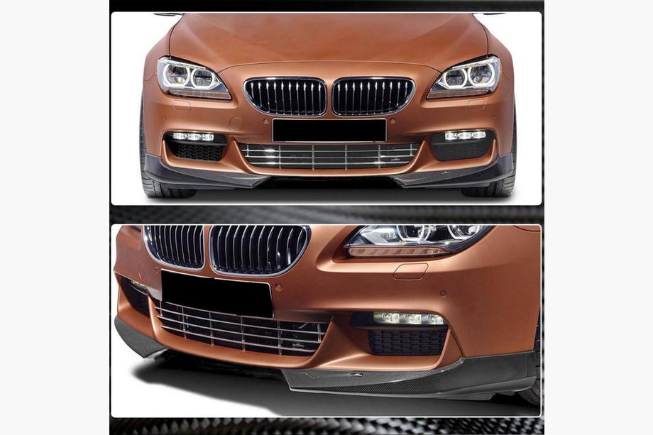 BMW 6-serien F12/F13/F06 2011–2018 Frontspoiler-flaps till stötfångaren Flap V1 (för M-Sport, kolfiber) Foto 3