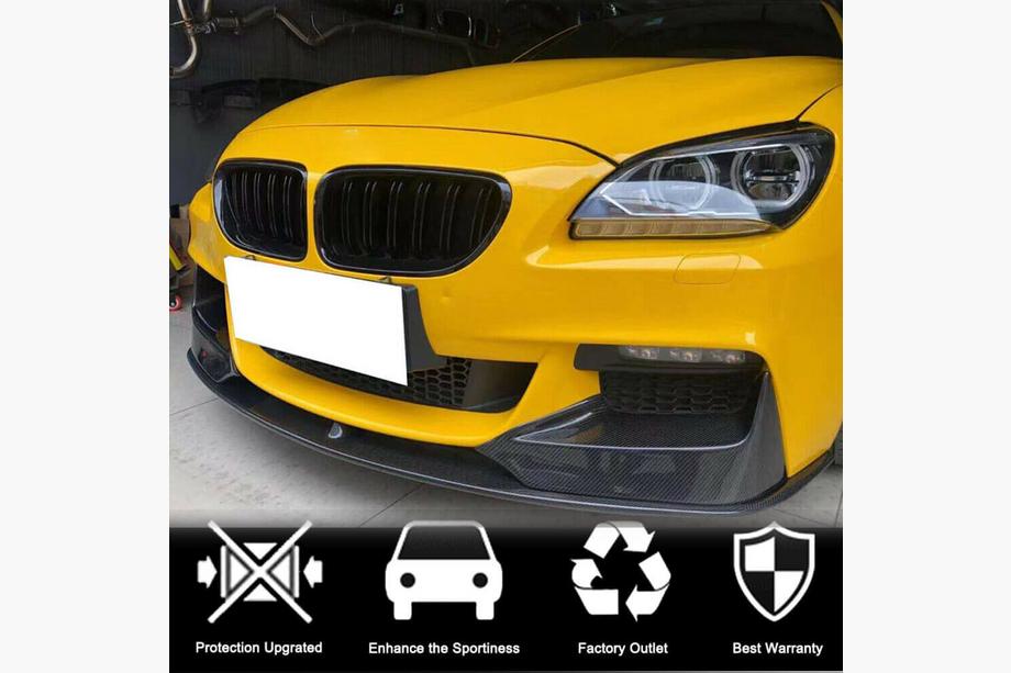 BMW 6-serien F12/F13/F06 2011–2018 Frontsplitter-flaps Flap V2 (för M-Sport, kolfiber) Foto 2