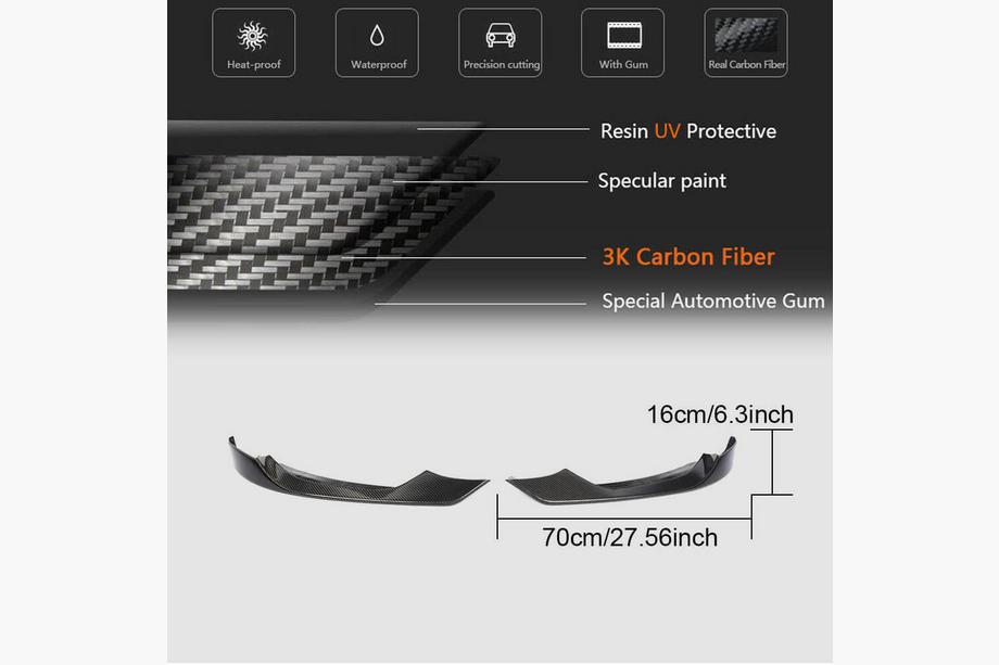 BMW 3-serien F30/F31 2012–2019 Frontspoilerläpp till stötfångaren Flap V1 (för F80, kolfiber) Foto 5