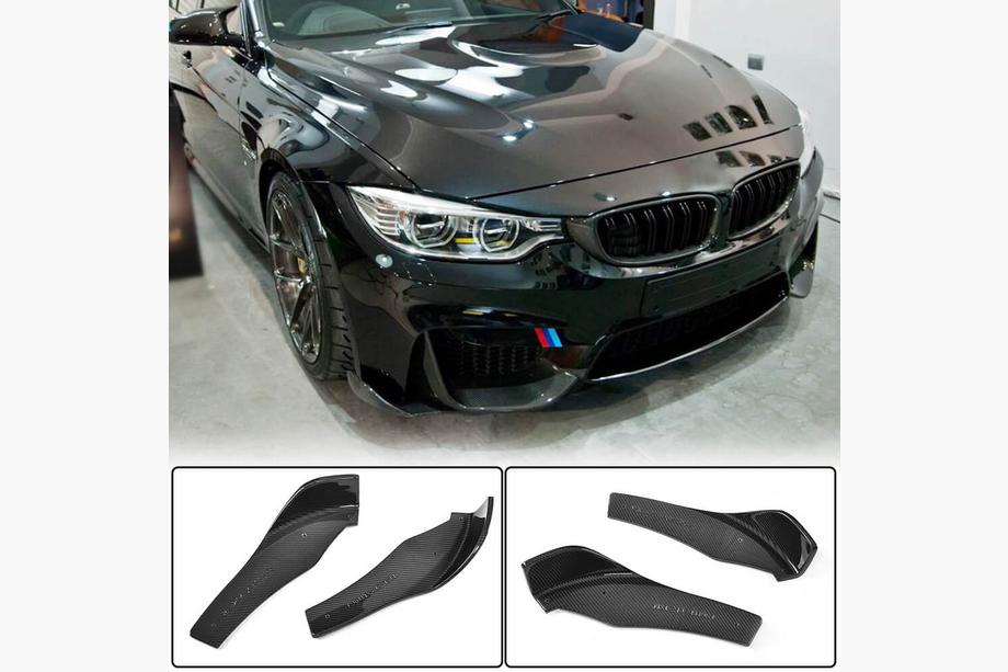 BMW 4-serie F32/F33/F36 2012–2020 Frontspoilerläpp Flap V1 (för F82/F83, kolfiber) Image