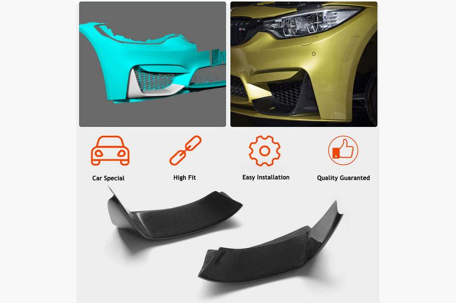 BMW 4-serie F32/F33/F36 2012–2020 Frontläpp (lipspoiler) Flap V4 (för F82/F83, kolfiber) Foto 2