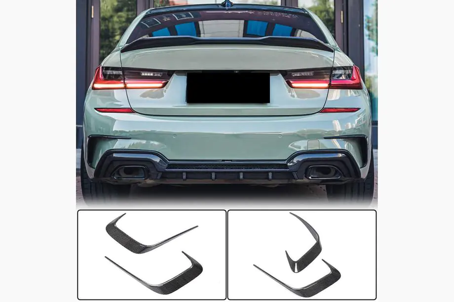BMW 3-serien G20/G21 2018– Bakre stötfångarflaps Flap (för M-Sport 2018-2022, kolfiber) Foto 2