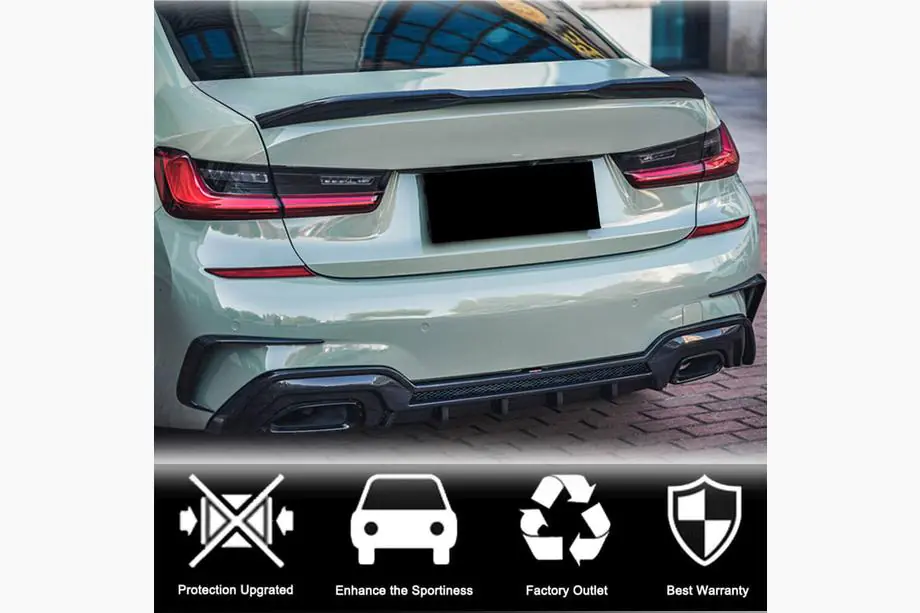 BMW 3-serien G20/G21 2018– Bakre stötfångarflaps Flap (för M-Sport 2018-2022, kolfiber) Foto 4