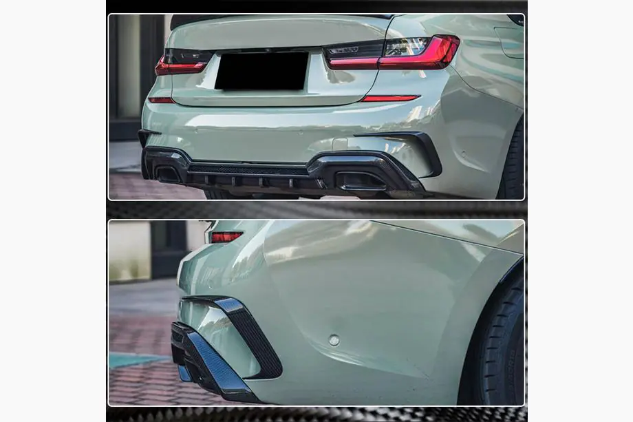 BMW 3-serien G20/G21 2018– Bakre stötfångarflaps Flap (för M-Sport 2018-2022, kolfiber) Foto 6