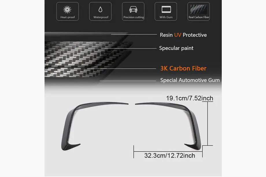 BMW 3-serien G20/G21 2018– Bakre stötfångarflaps Flap (för M-Sport 2018-2022, kolfiber) Foto 7