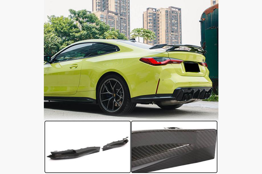 BMW 4-serien G22/23/26 2020– Bakre stötfångarinsatser Flap Carbon V2 (för G82/G83) Image