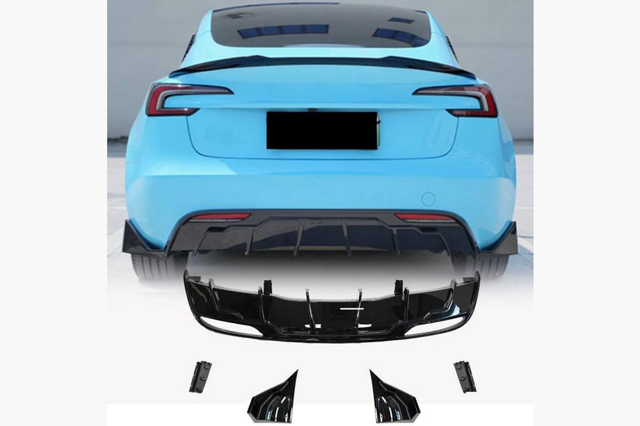 Tesla Model 3 2017– Bakre stötfångardiffusor i ABS V6 Image