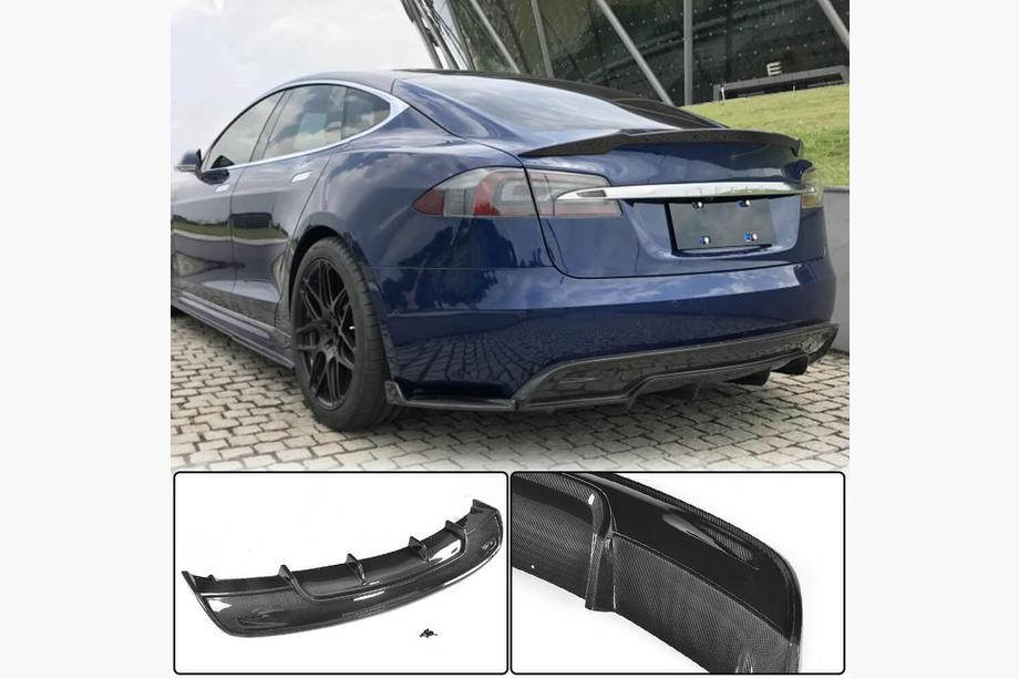 Tesla Model S 2012– Bakre stötfångardiffuser V1 (2016-2021, kolfiber) Image