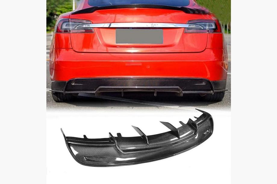 Tesla Model S 2012– Bakre stötfångardiffuser V2 (2012-2016, kolfiber) Image