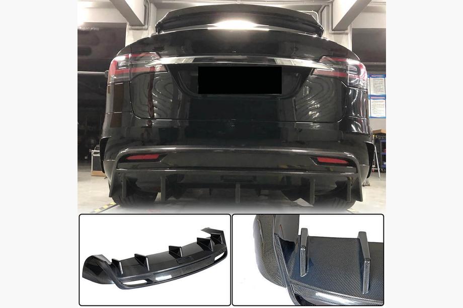 Tesla Model X 2015– Bakre stötfångardiffuser Carbon V3 (2016-2020) Image