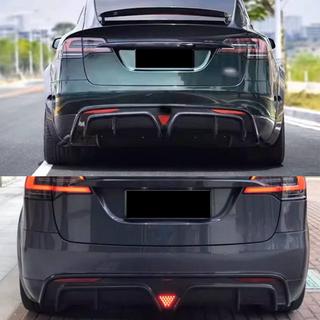 Bakre stötfångardiffusor (för Plaid 2021-2025, kolfiber) Tesla Model X 2015– foto 2