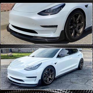 Frontläpp till främre stötfångare Lip V1 (2017-2023, kolfiber) Tesla Model 3 2017– foto 4