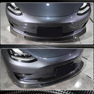 Frontläpp till stötfångare Lip V2 (2017-2023, kolfiber) Tesla Model 3 2017– foto 4