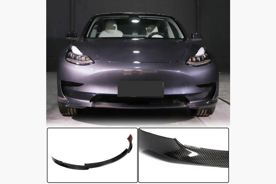 Tesla Model 3 2017– Frontläpp till främre stötfångaren Lip V7 (2017-2023, kolfiber) Image