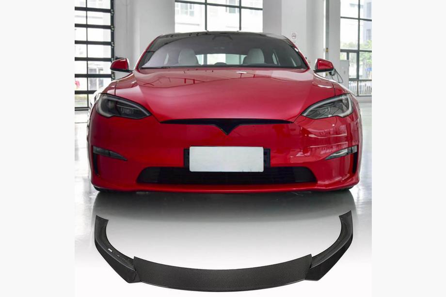 Tesla Model S 2012– Frontläpp Lip V1 (2021+, Kolfiber) Foto 1