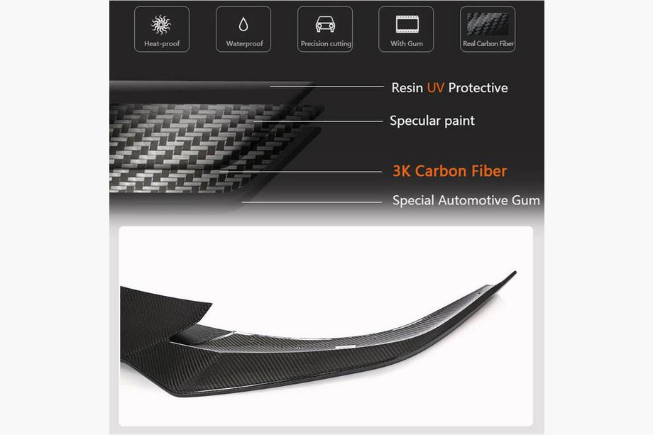 Tesla Model S 2012– Frontläpp Lip V1 (2021+, Kolfiber) Foto 3