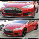 Tesla Model S 2012– Frontspoilerläpp till främre stötfångare Lip V1 (2012-2016, Carbon) foto 2