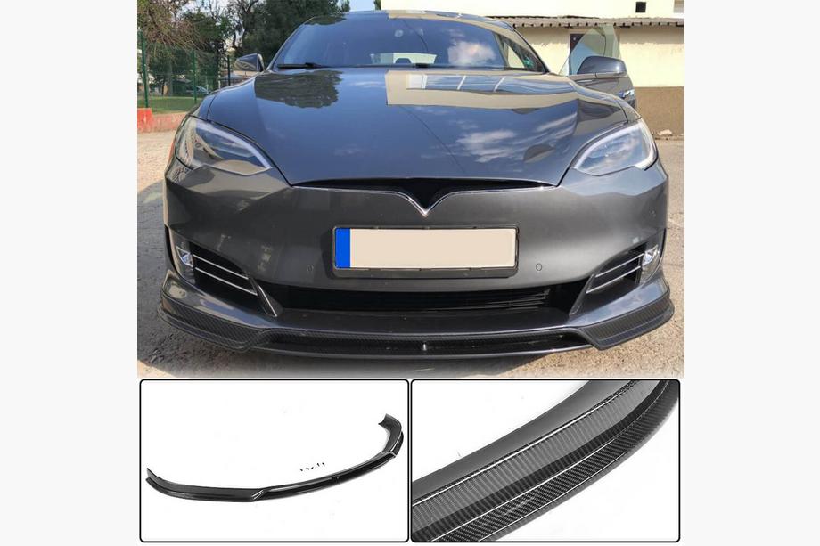 Tesla Model S 2012– Frontspoilerläpp Lip (2016-2021, Kolfiber) Image