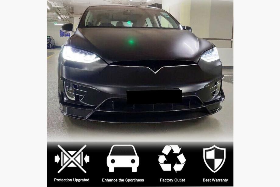 Tesla Model X 2015– Frontläpp till stötfångaren Lip (2015-2021, kolfiber) Foto 3