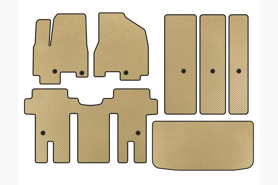 Kia Carnival 2014–2020 EVA bilmattor (komplett kupéset, beige) Image