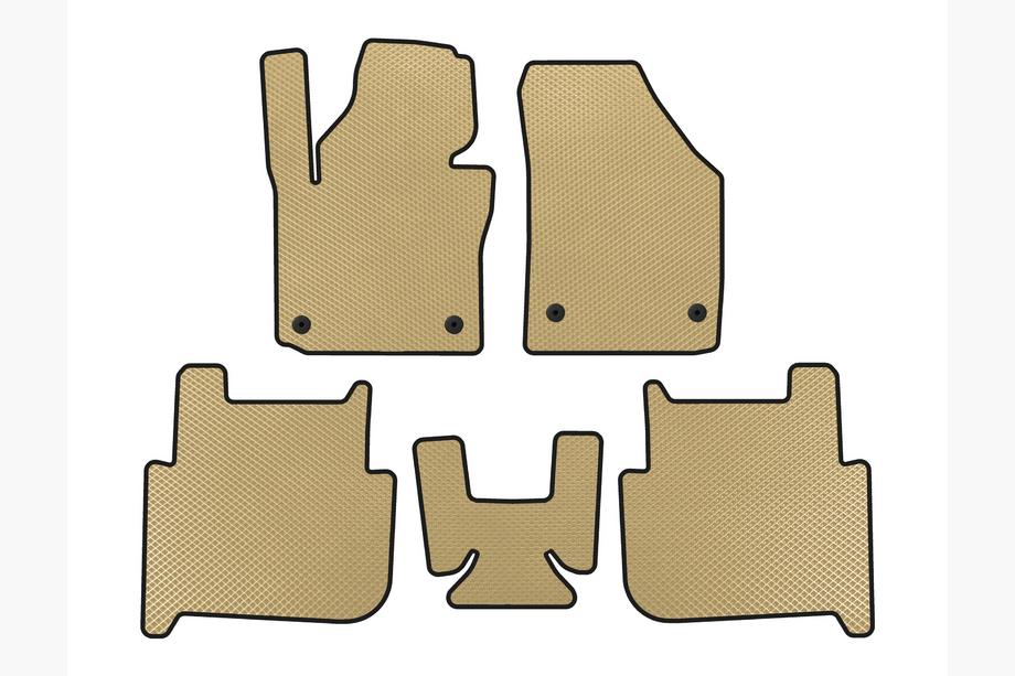 Volkswagen Touran 2003–2010 EVA bilmattor (2 rader, 2006-2010, 7-sits, beige) Image