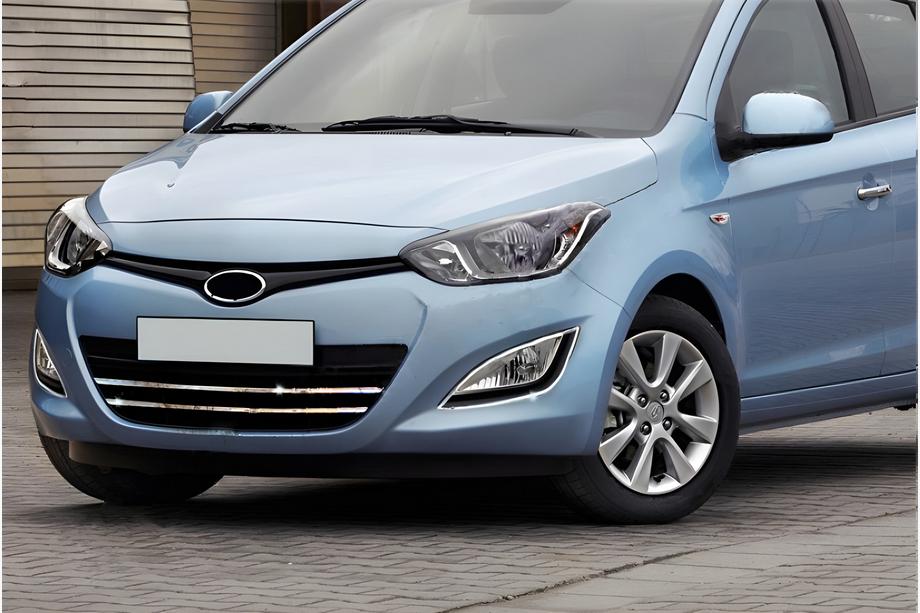Hyundai I-20 2012–2014 Dekorlister för grill (2 st, rostfritt stål) Image