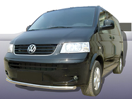 Volkswagen T5 Multivan 2003–2010 Främre frontbåge, enkel (rostfritt) 60 mm foto 2