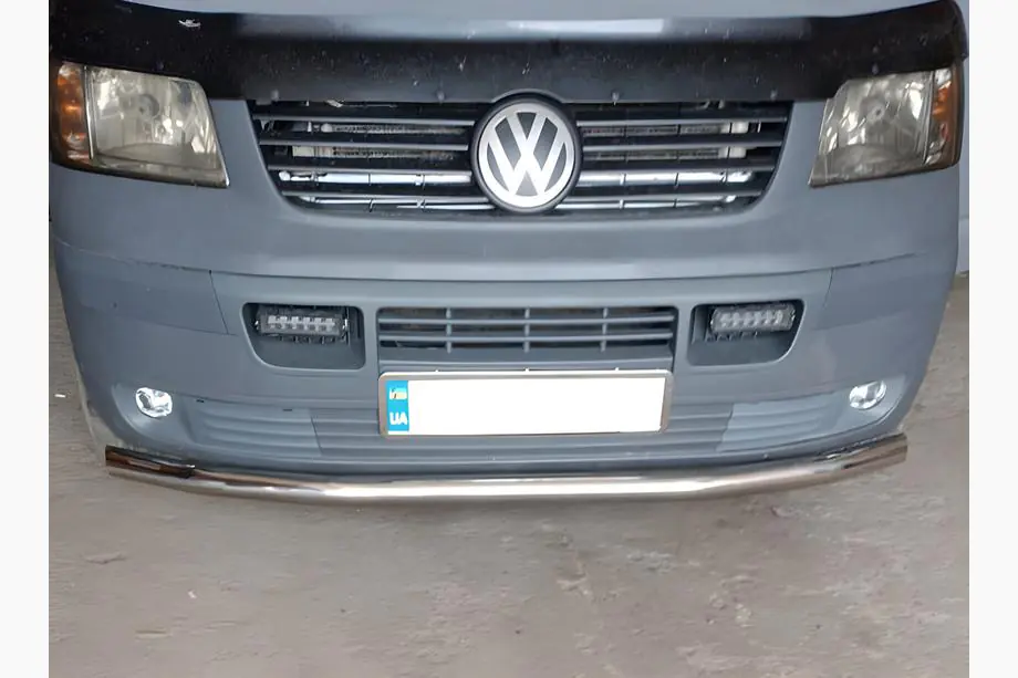 Volkswagen T5 Multivan 2003–2010 Främre frontbåge, enkel (rostfritt) Image