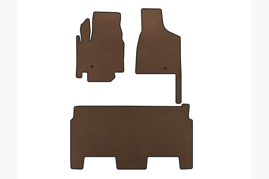 Dodge Grand Caravan V 2008–2020 EVA bilmattor (2008-2020, 2 rader, 8-sits/SXT-utförande, brun) Image