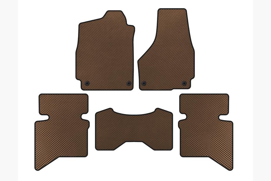 Dodge RAM (DS/DJ/D2) 2009–2024 EVA-golvmattor (2009+, 5-sits/4-sits hytt, Brun) Image