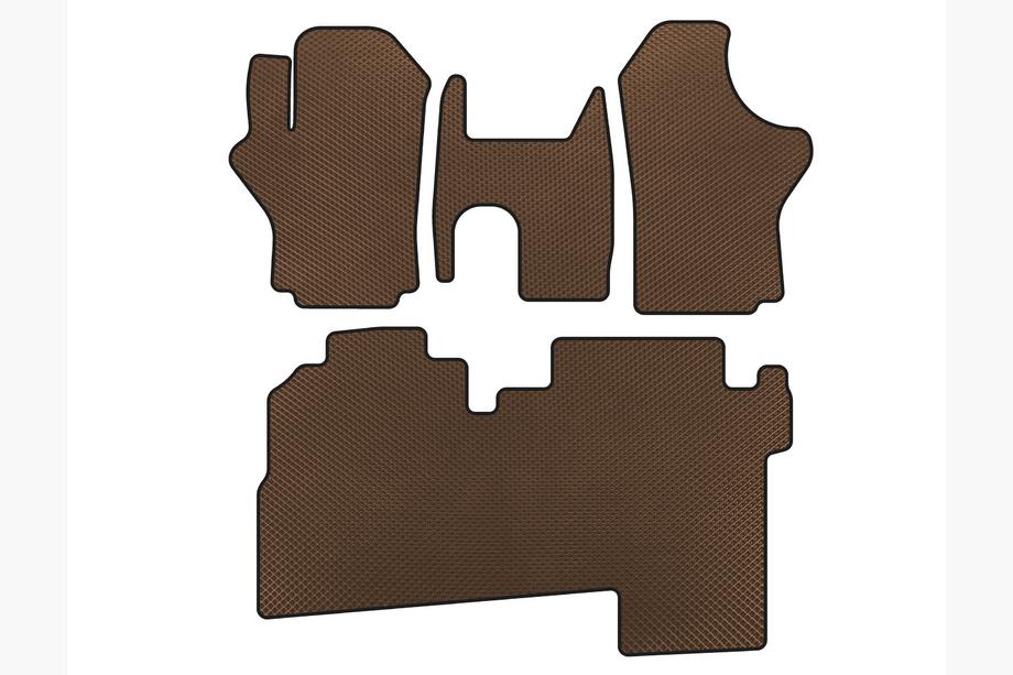 Hyundai H200, H1, Starex 1998–2007 EVA-bilmattor (2004-2007, 2 rader, 8-sits, Brun) Foto 1